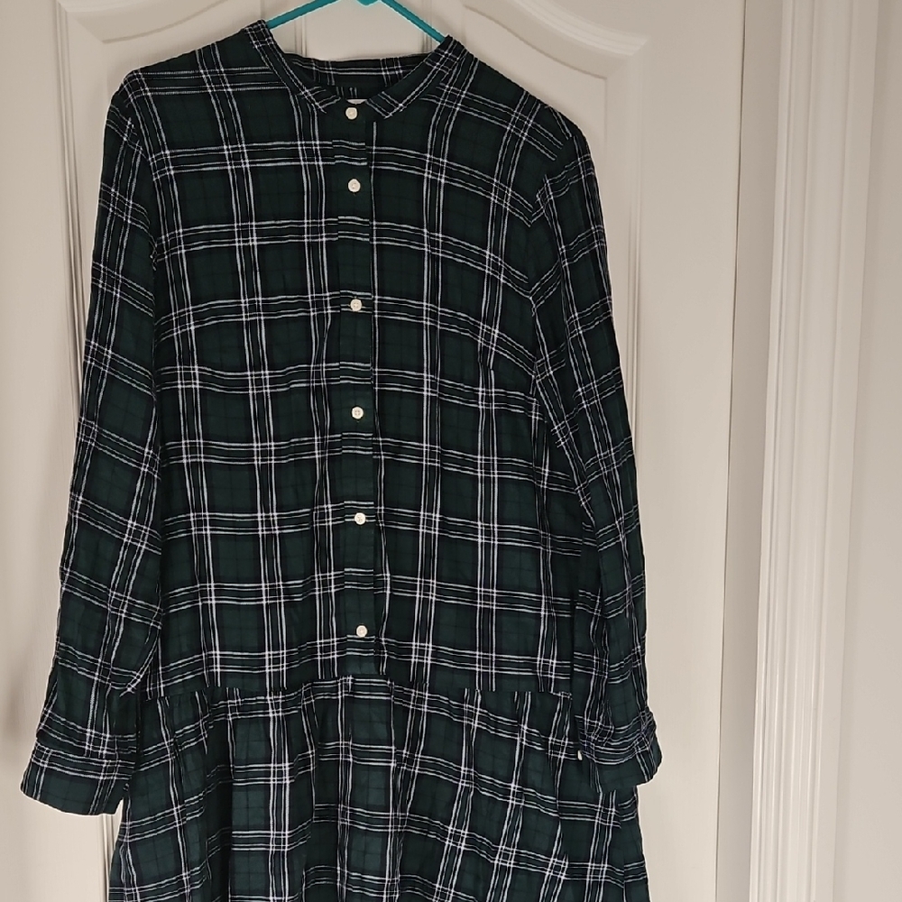 Plaid Button-Up Tunic